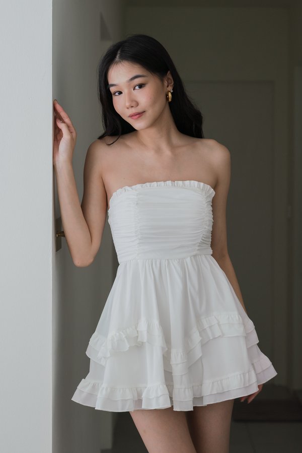 Emery Padded Dress V2 (White) Emery Padded Dress V2 (White)