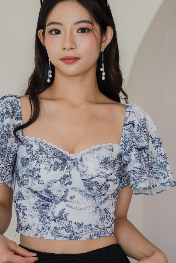 Savana Lace Padded Top (French x Black)