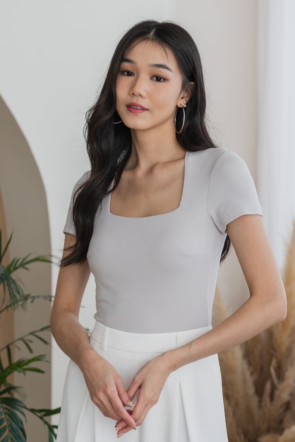 *Lite* [REGULAR] Lyla Queen Anne Top (Lilac Grey)