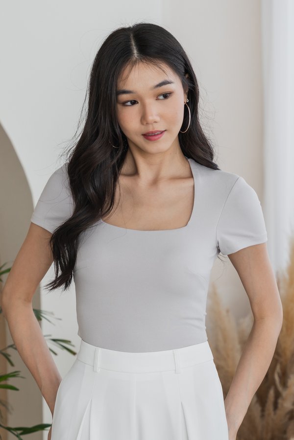 *Lite* [REGULAR] Lyla Queen Anne Top (Lilac Grey)