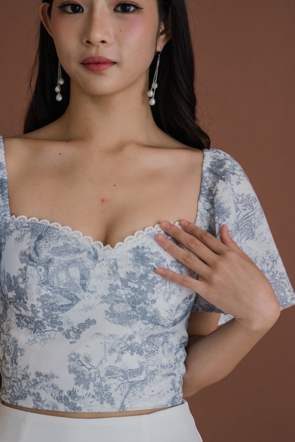 Savana Lace Padded Top (French x Blue Grey)