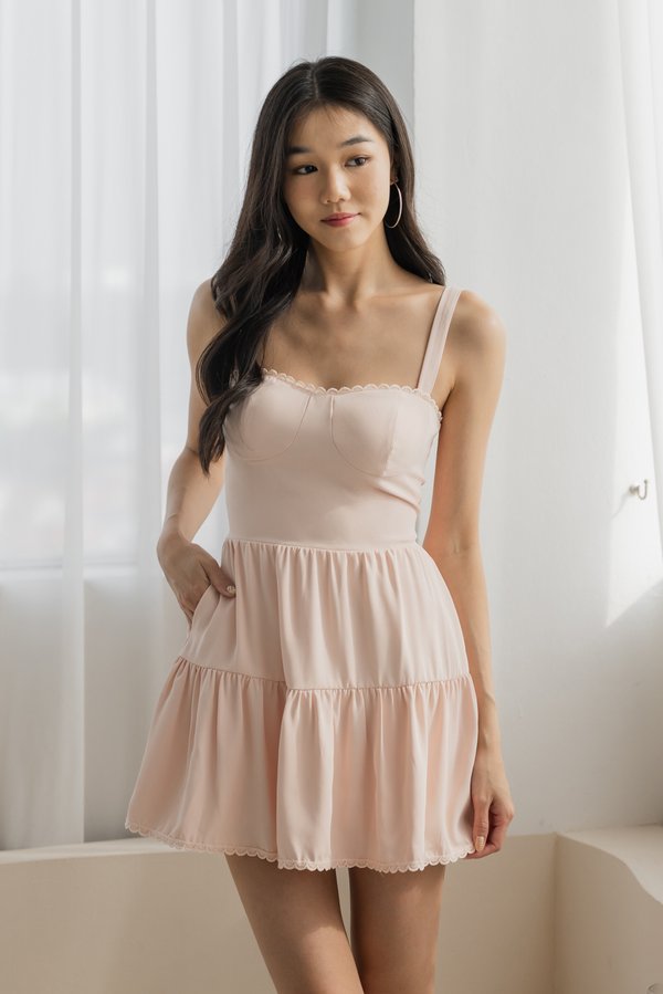 Seona Lace Padded Dress V2 (Pink)