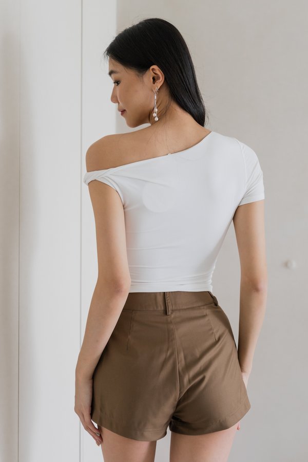 Zora One Shoulder Padded Top (White) Zora One Shoulder Padded Top (White)