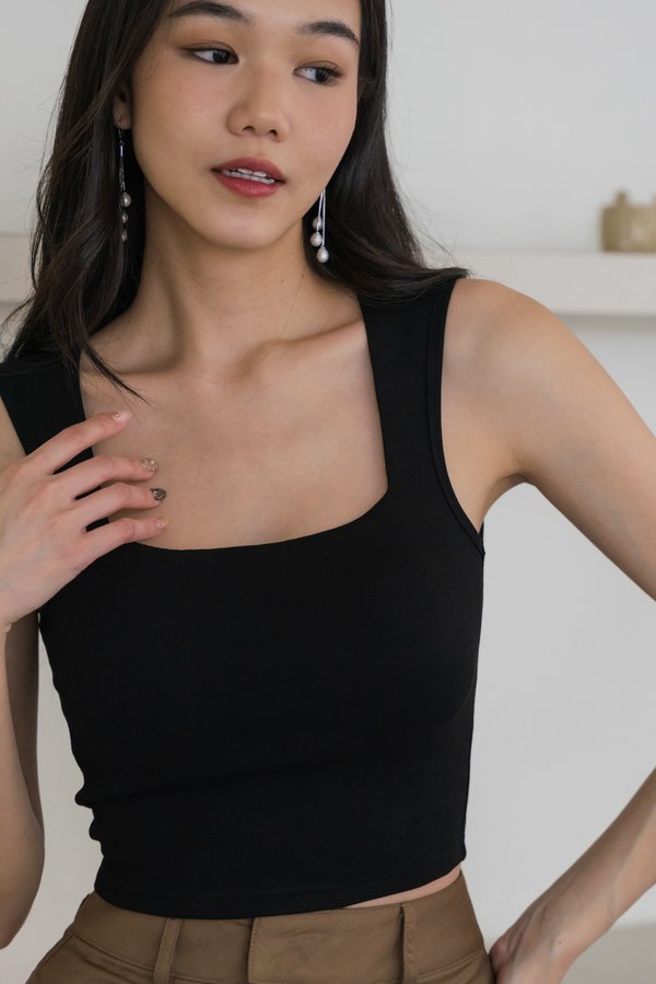 *Lite* Maia Queen Anne Padded Top (Black)