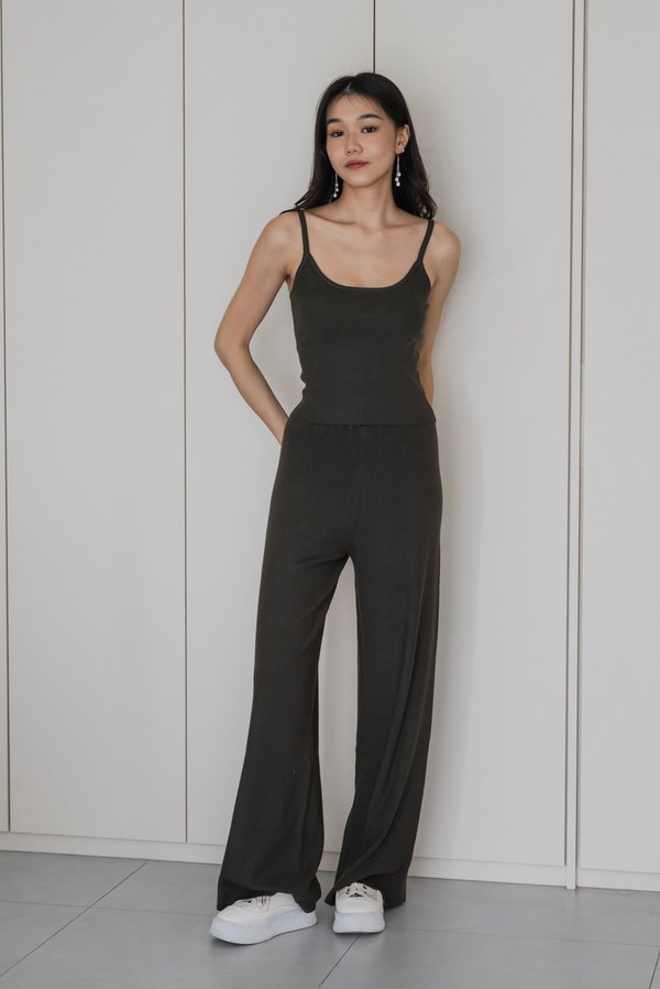 Floriana Knit 2Pcs Set (Dark Olive)