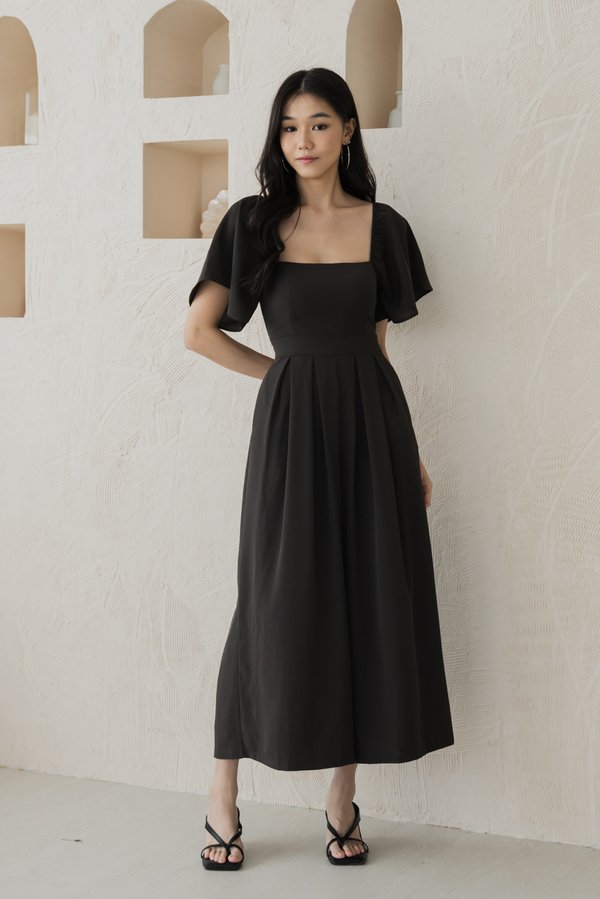 [SLEEVED] Lazie Pleated Jumpsuit (Espresso Grey)