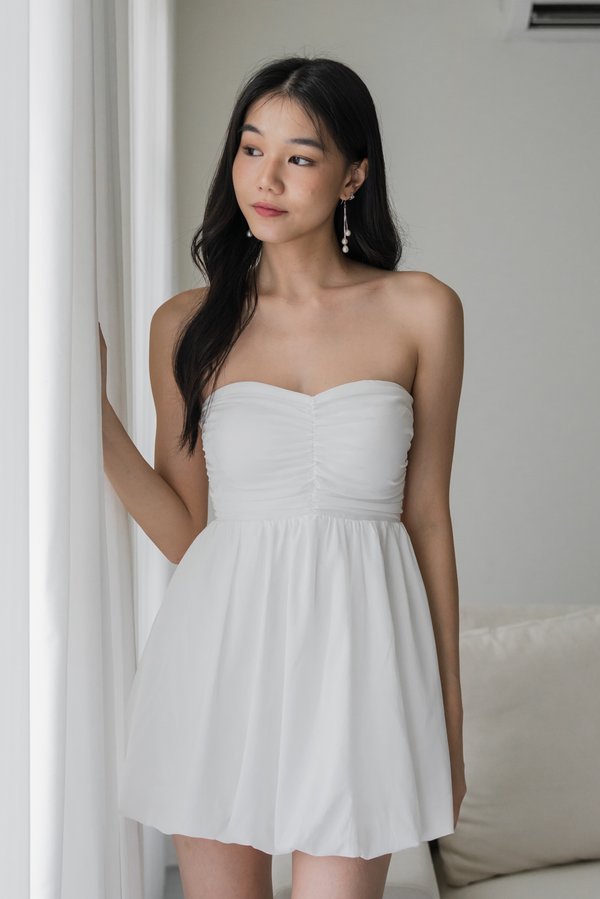Roselle Padded Sweetheart Bubble Dress (White)