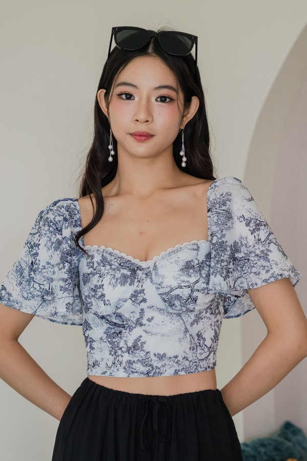 Savana Lace Padded Top (French x Black)