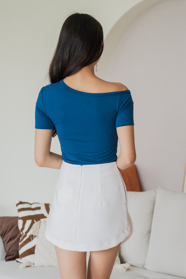 Vearra One Shoulder Padded Top (Dark Teal)