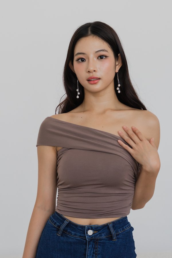 Audelia Toga Padded Top (Taupe) Audelia Toga Padded Top (Taupe)