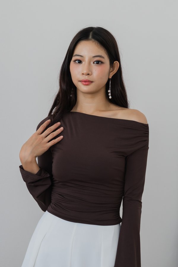 Taila Long Sleeve Padded Top (Chocolate Brown) Taila Long Sleeve Padded Top (Chocolate Brown)