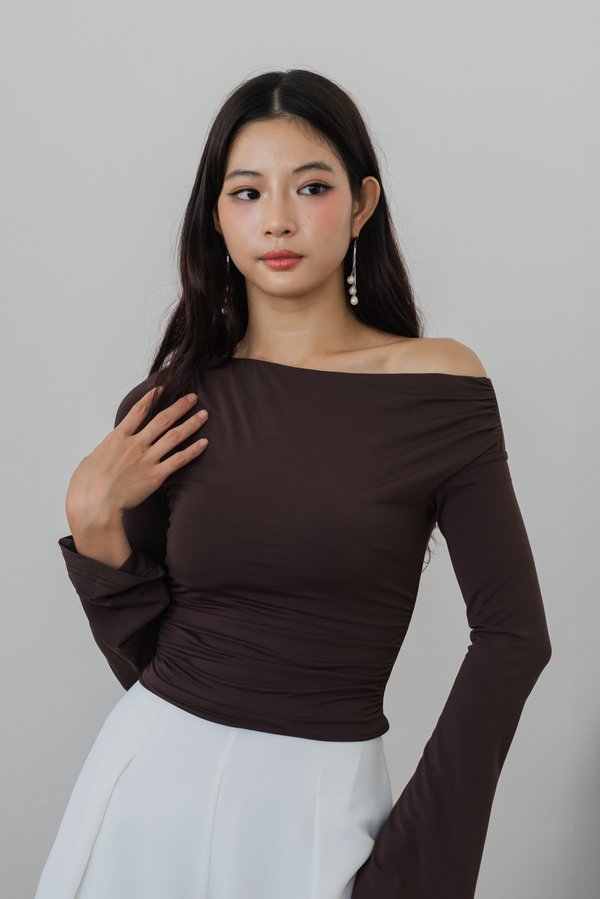 Taila Long Sleeve Padded Top (Chocolate Brown) Taila Long Sleeve Padded Top (Chocolate Brown)