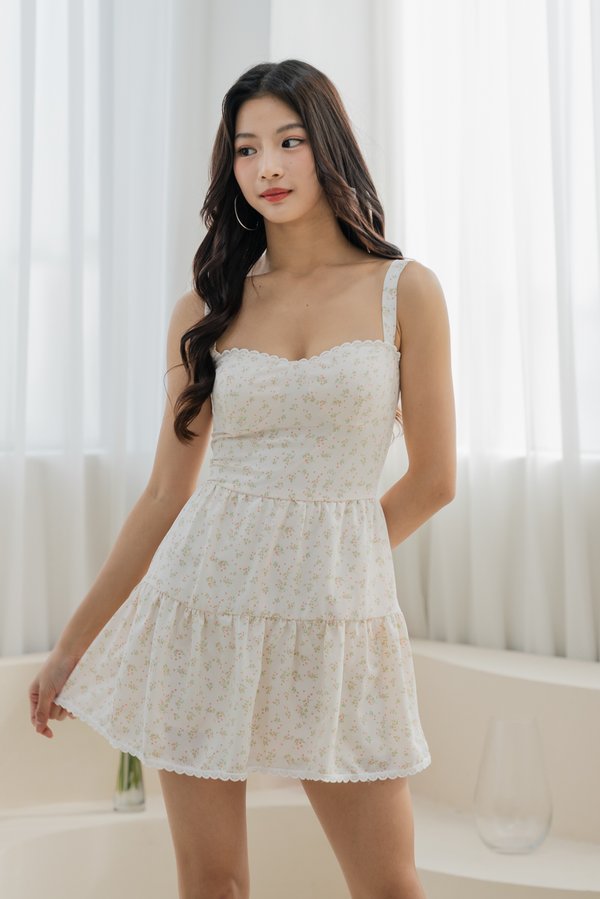 Seona Lace Padded Romper Dress (Meadow x Pink) Seona Lace Padded Romper Dress (Meadow x Pink)