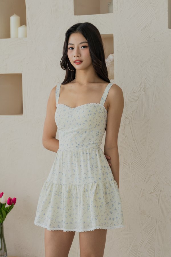 Seona Lace Padded Romper Dress (Meadow x Daffodil) Seona Lace Padded Romper Dress (Meadow x Daffodil)