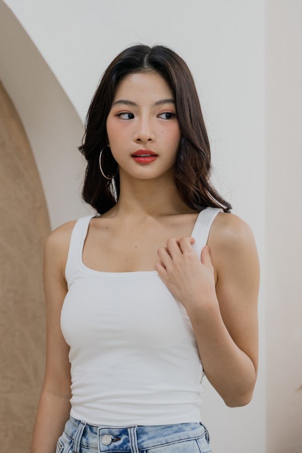 Raye Tank Padded Top (White)