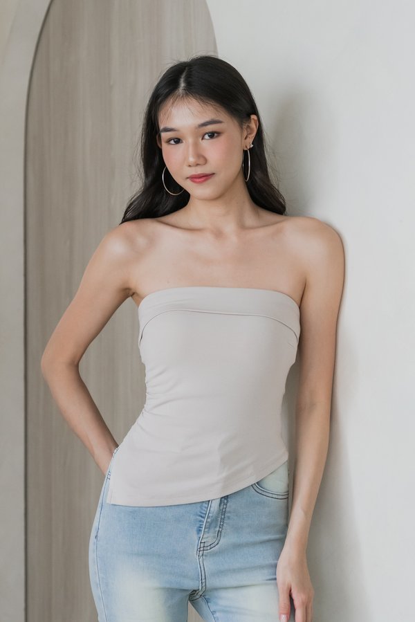 *Lite* Liora Asymmetrical Padded Top (Earl Grey) *Lite* Liora Asymmetrical Padded Top (Earl Grey)