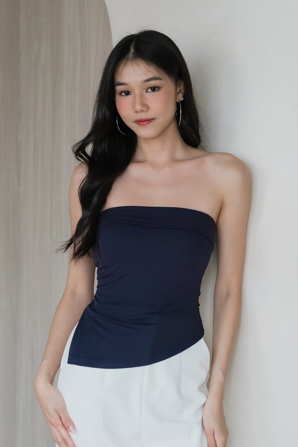 *Lite* Liora Asymmetrical Padded Top (Navy) *Lite* Liora Asymmetrical Padded Top (Navy)