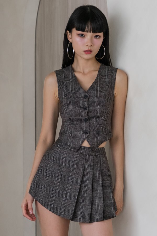 Lorianne Plaid Skorts (Brown)