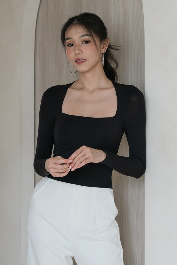 Laila Long Sleeve Top V2 (Black)