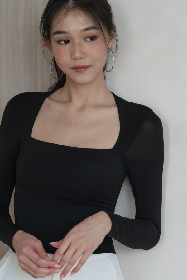 Laila Long Sleeve Top V2 (Black)