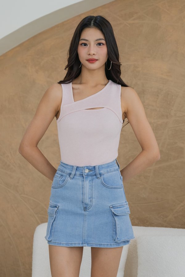 Aymi Asymmetrical Knit Top (Pink) Aymi Asymmetrical Knit Top (Pink)