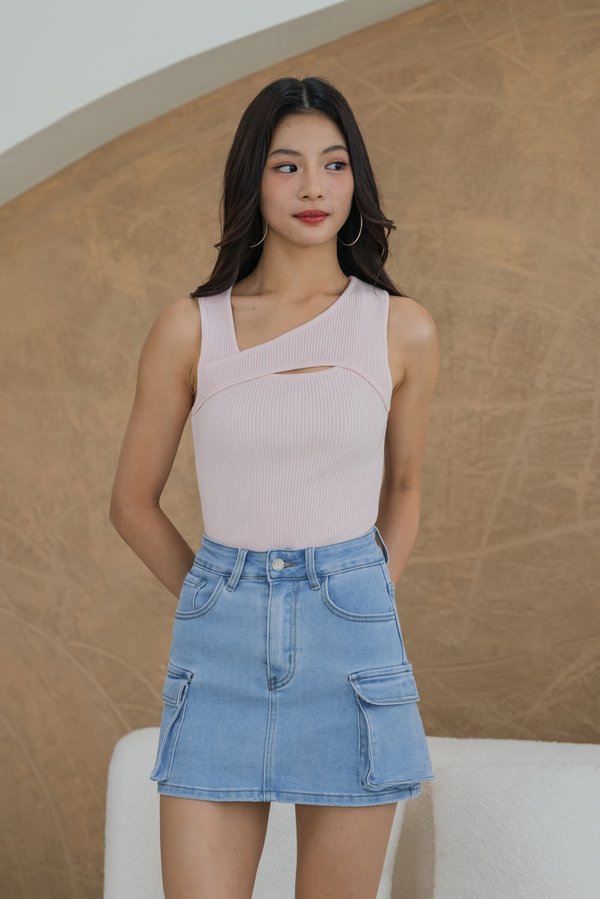 Aymi Asymmetrical Knit Top (Pink) Aymi Asymmetrical Knit Top (Pink)
