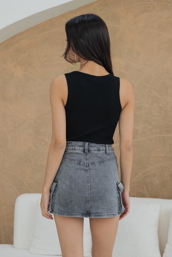 Noxie Cargo Skorts (Grey Wash)