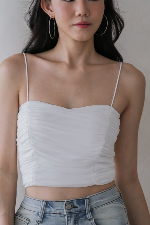 Maira Mesh Cami Top (White) Maira Mesh Cami Top (White)