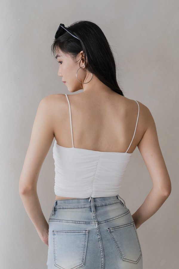 Maira Mesh Cami Top (White) Maira Mesh Cami Top (White)