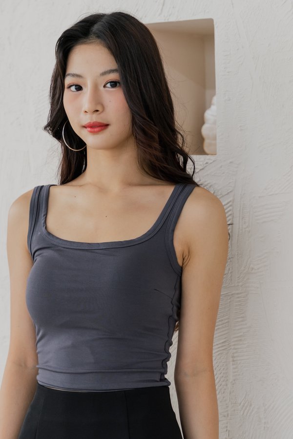 Raye Tank Padded Top (Gunmetal) Raye Tank Padded Top (Gunmetal)