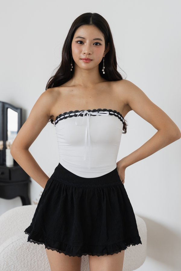 Raeli Lace Ribbon Padded Top (White) Raeli Lace Ribbon Padded Top (White)