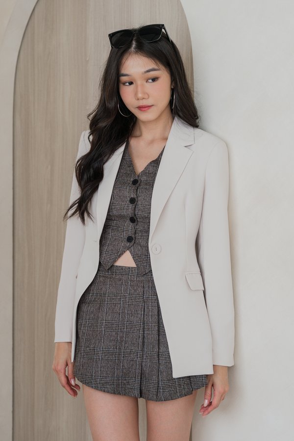 Odessa Button Blazer (Ivory)
