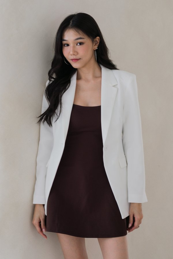 Odessa Button Blazer (White)