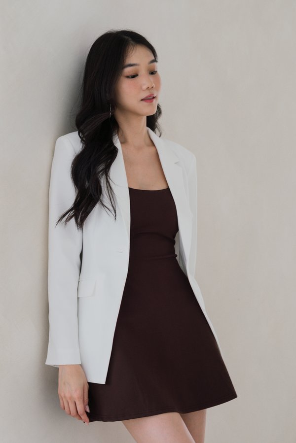 Odessa Button Blazer (White)