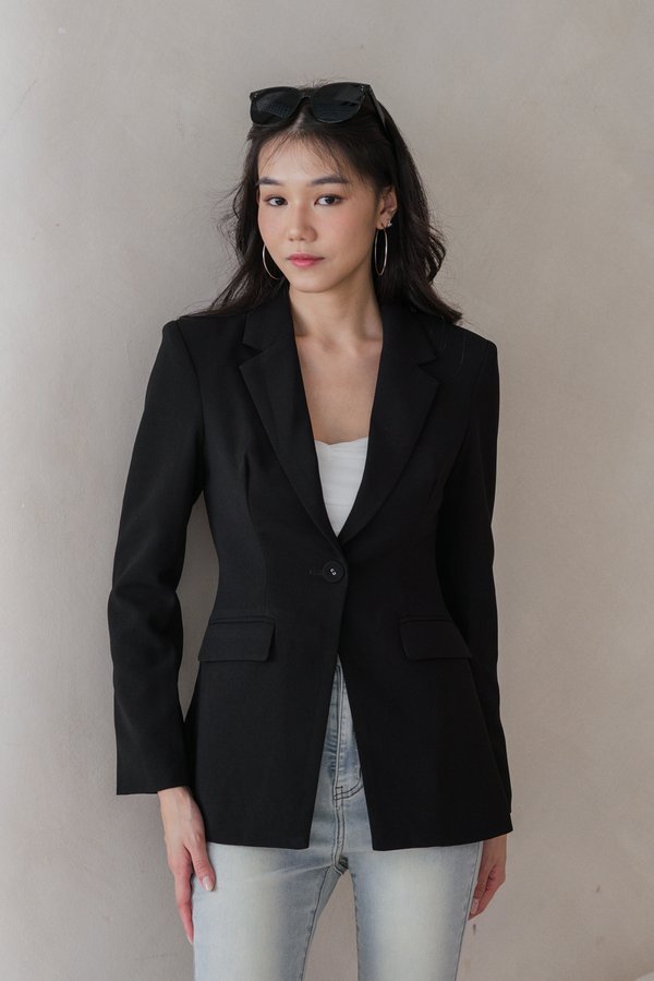 Odessa Button Blazer (Black)