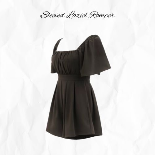 [SLEEVED] Laziel Ruch Pleated Romper (Ash Cedar)