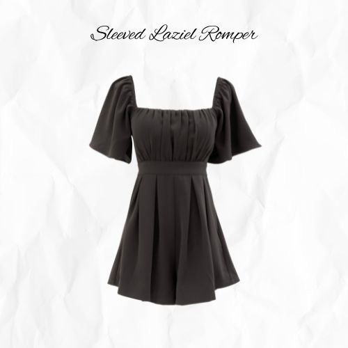 [SLEEVED] Laziel Ruch Pleated Romper (Smoke Grey)