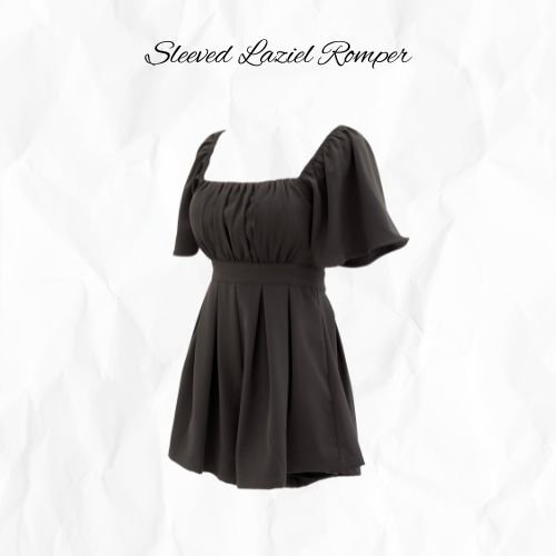 [SLEEVED] Laziel Ruch Pleated Romper (Smoke Grey)