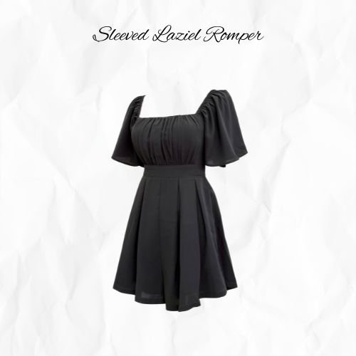 [SLEEVED] Laziel Ruch Pleated Romper (Gunmetal)