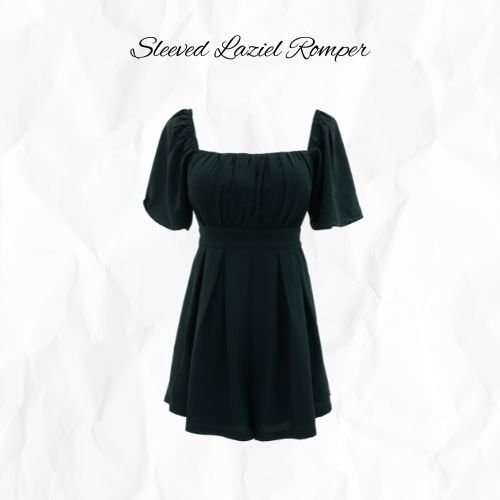 [SLEEVED] Laziel Ruch Pleated Romper (Dark Emerald Green)
