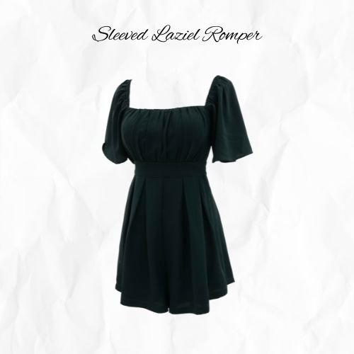 [SLEEVED] Laziel Ruch Pleated Romper (Dark Emerald Green)