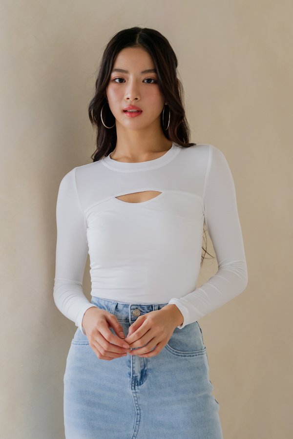 Maisie Peekaboo Padded Top (White) Maisie Peekaboo Padded Top (White)