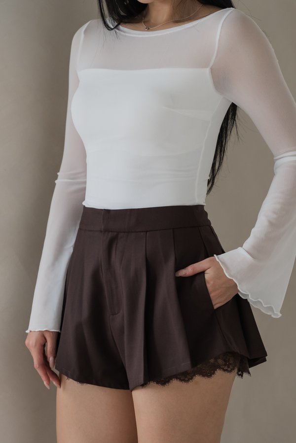 Eliz Lace Shorts (Chocolate Brown)