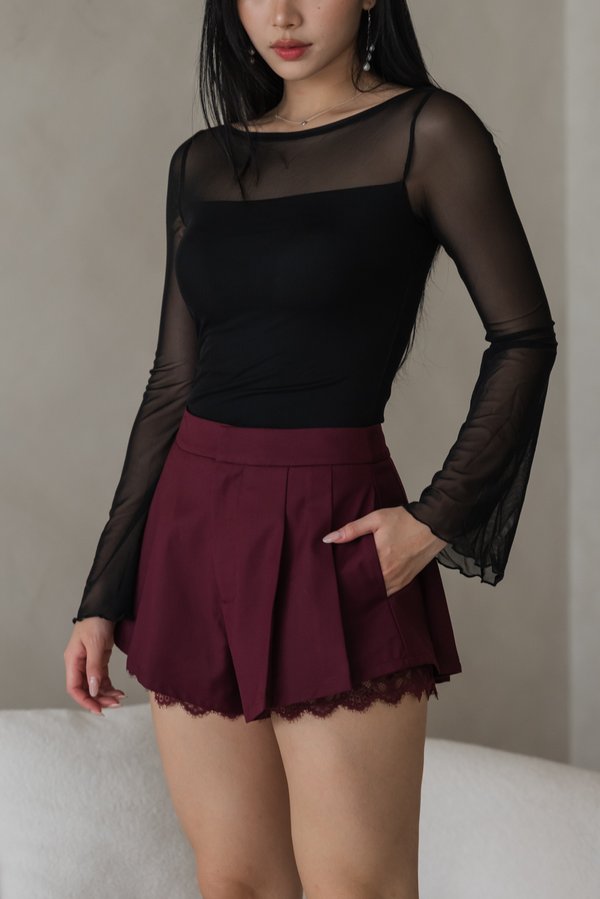 Eliz Lace Shorts (Maroon)