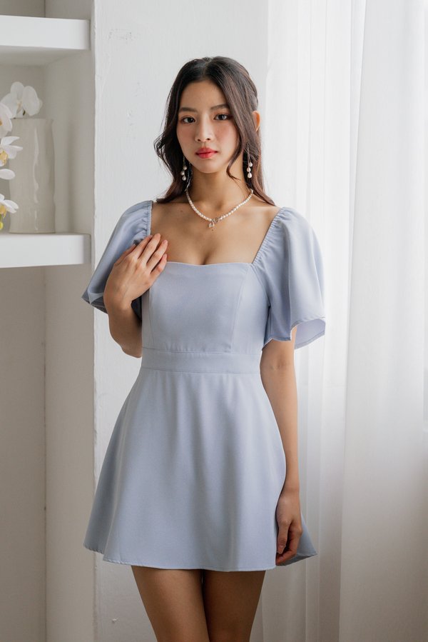 [SLEEVED] Lazion Sweetheart Romper Dress (Baby Blue)