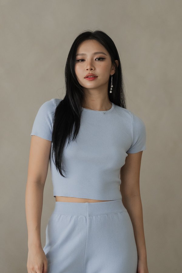 [PETITE] Freda Knit 2pcs Set (Baby Blue)