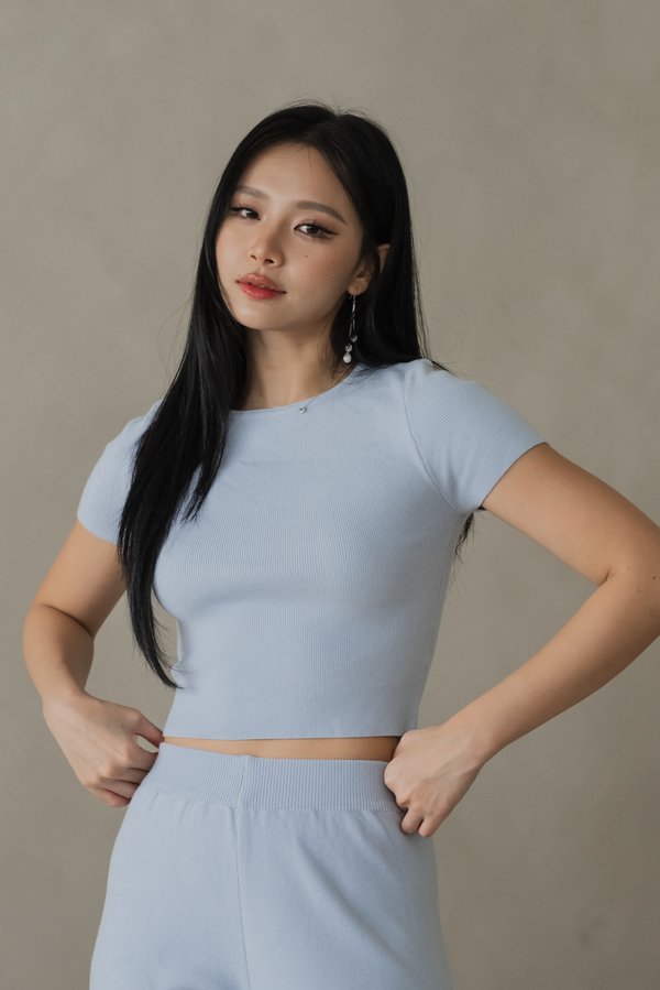 [PETITE] Freda Knit 2pcs Set (Baby Blue)