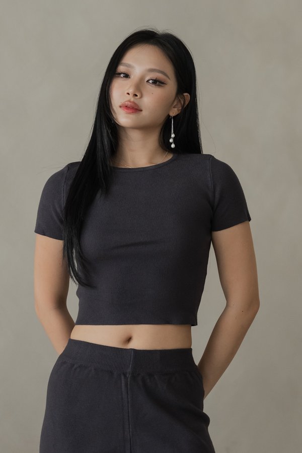 [PETITE] Freda Knit 2pcs Set (Blackcurrant)