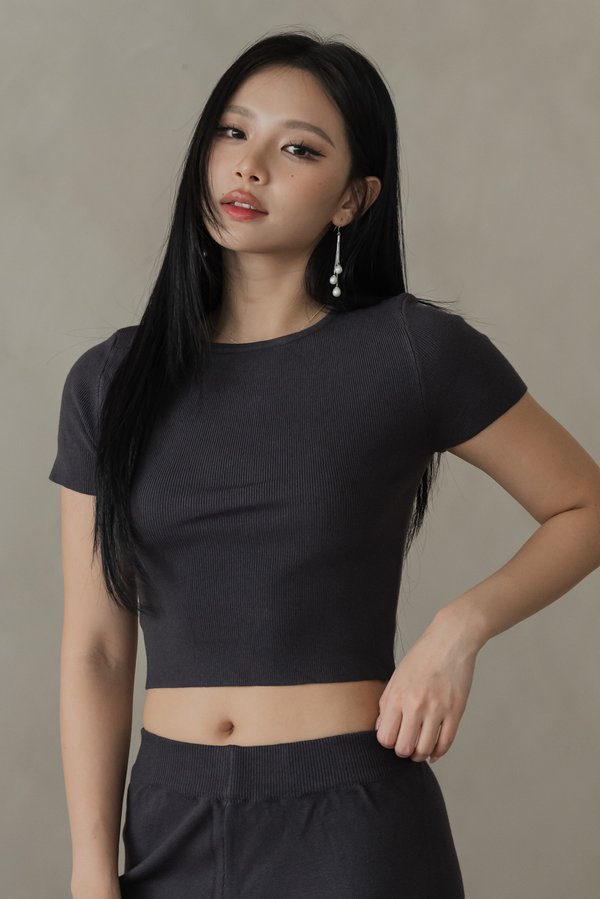 [PETITE] Freda Knit 2pcs Set (Blackcurrant)