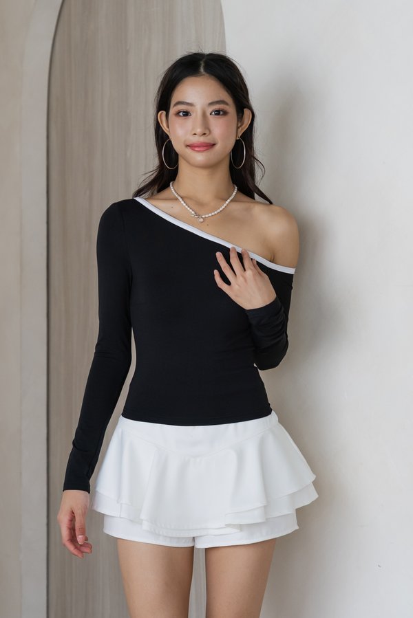 Blaire Constrast Padded Top (Black) Blaire Constrast Padded Top (Black)
